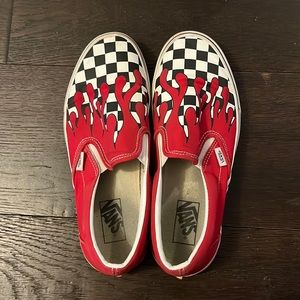 Vans-red classic checker drip